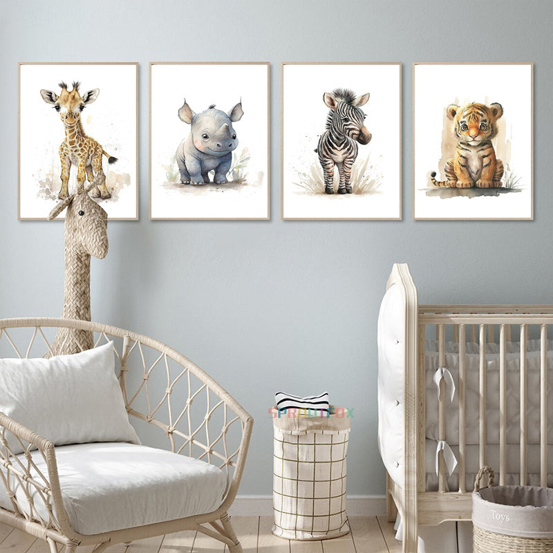 Avtoit | WildWhimsy – Set of 8 Cute Animal Posters for Lively Spaces