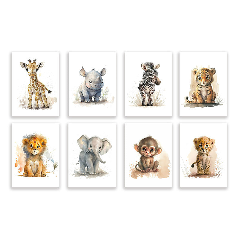 Avtoit | WildWhimsy – Set of 8 Cute Animal Posters for Lively Spaces