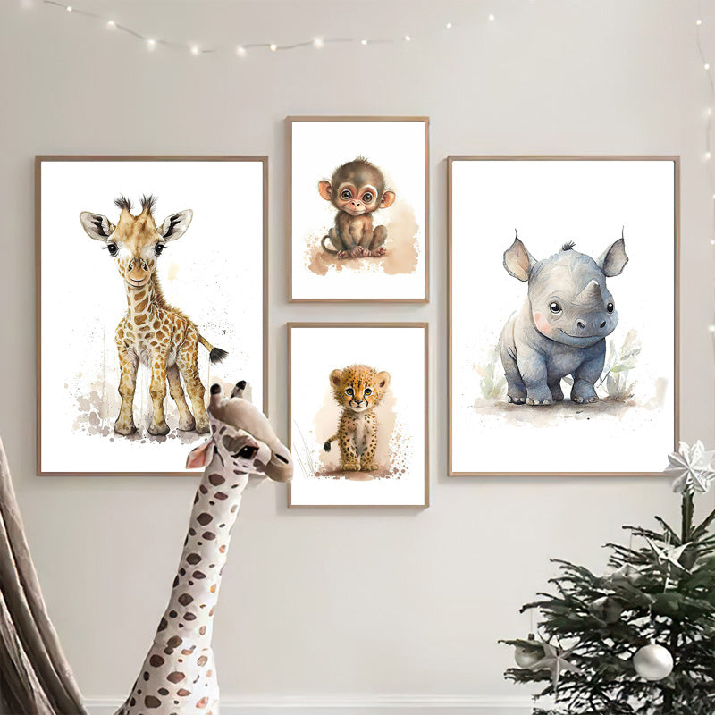 Avtoit | WildWhimsy – Set of 8 Cute Animal Posters for Lively Spaces
