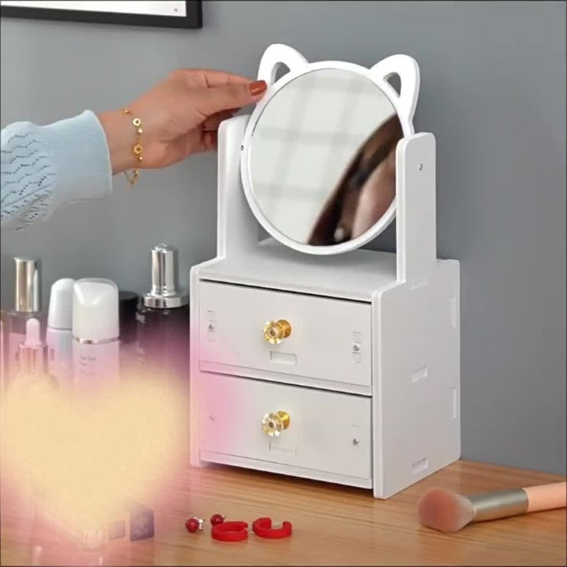 Avtoit | MeowGlow - Cat Ear Makeup Mirror with Storage