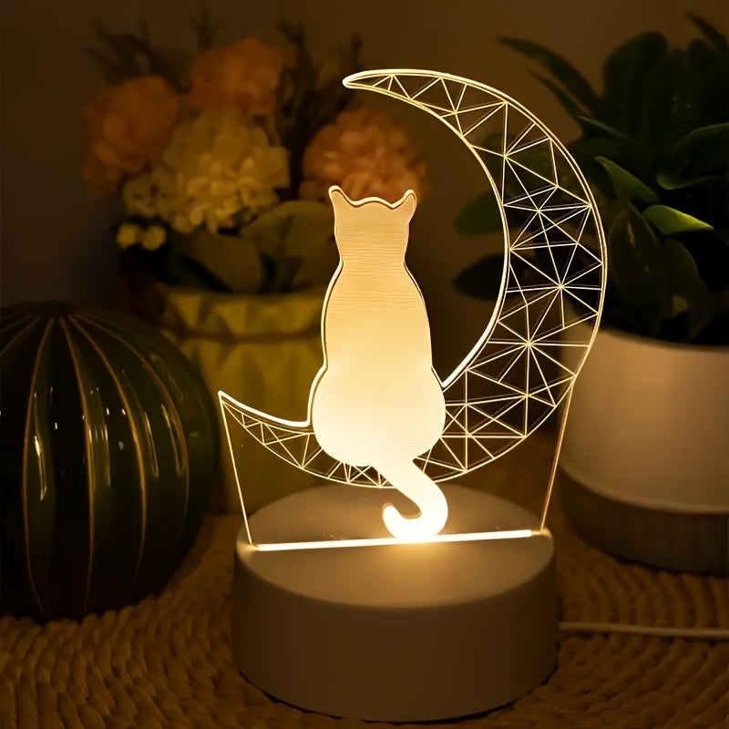Avtoit | LunaCat - 3D Night Lamp with Moon Design