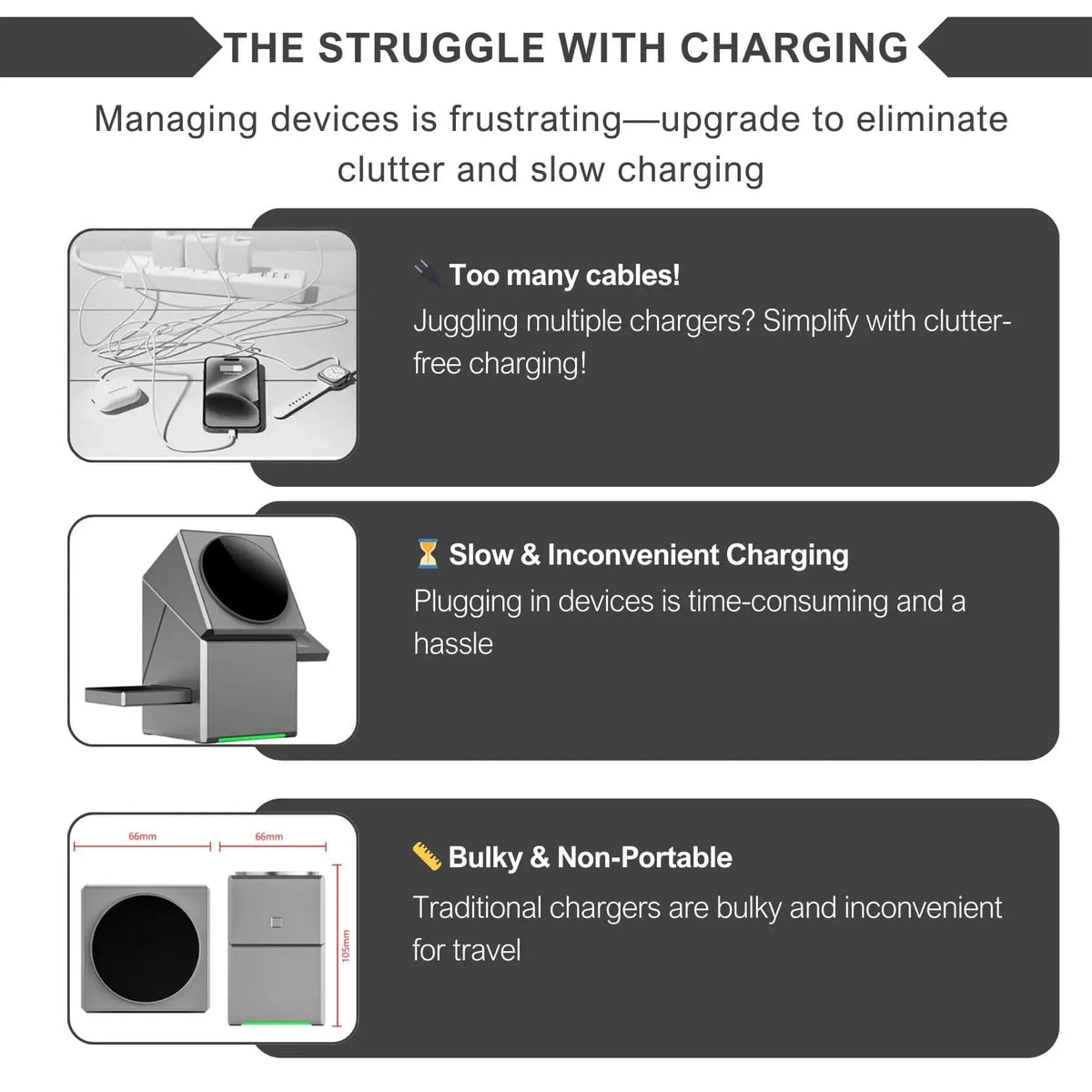 Avtoit | CubeCharge 3-in-1 Charging Station – Wireless Fast Charging for iPhone, Watch & AirPods