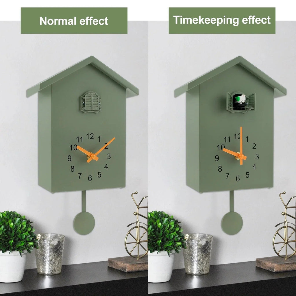 Avtoit | Cuckoo Clock Cuckoo Sound Clock with Pendulum Delicate Cuckoo Clock Bird Battery Operated Cuckoo Wall Clock for Living Room Decor