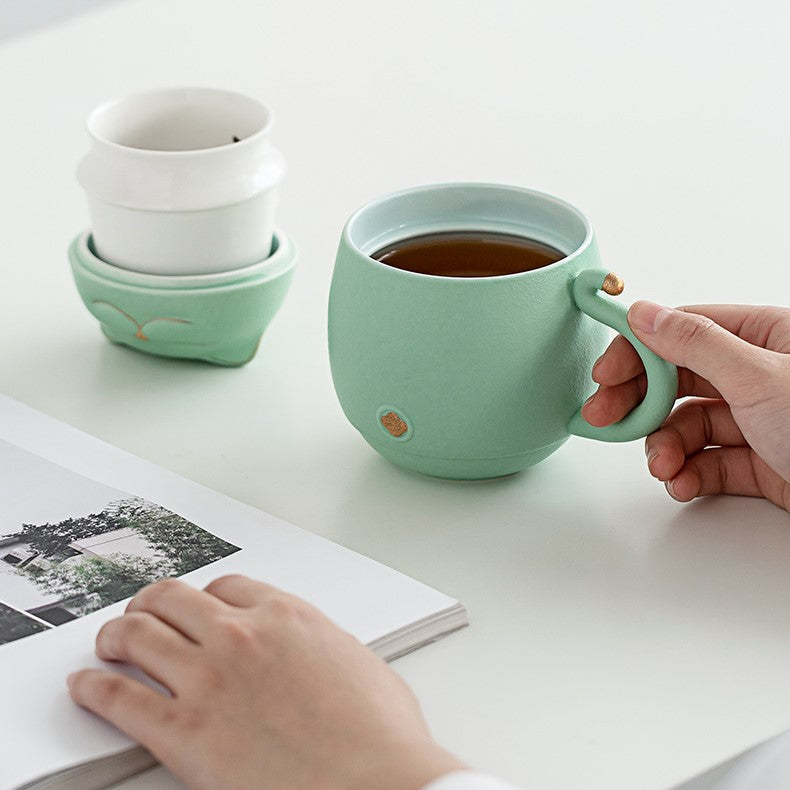 Avtoit | Cute cat tea cup made of ceramic with strainer