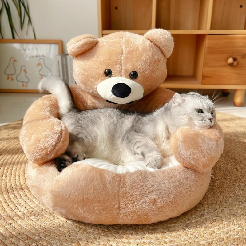 Avtoit | Cute detachable cuddly bear cat bed