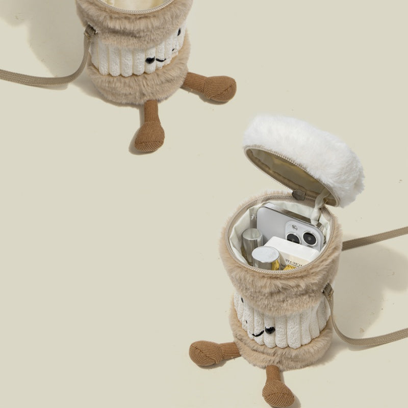 Avtoit | Cute Happy Coffee Mug Holder Plush Bag
