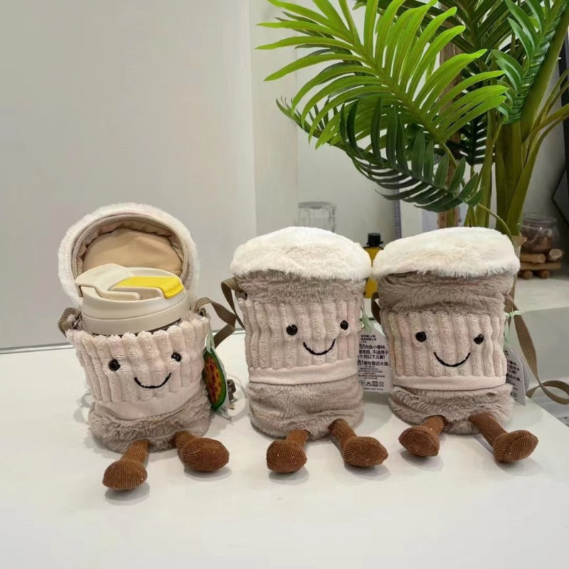 Avtoit | Cute Happy Coffee Mug Holder Plush Bag