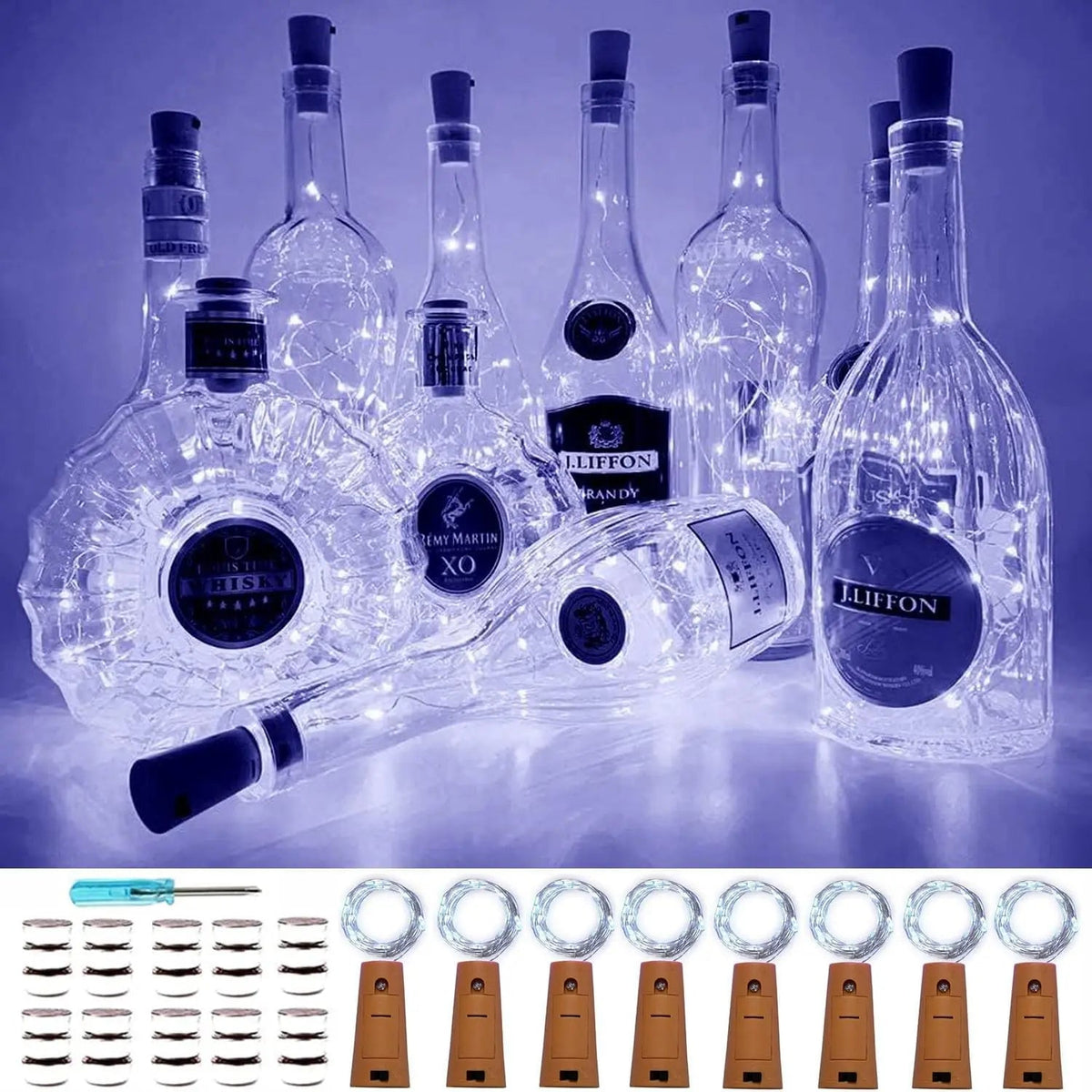 Avtoit | DIY Bottle Light with Cork – 20 LED Light Chain for Bottles in Warm White