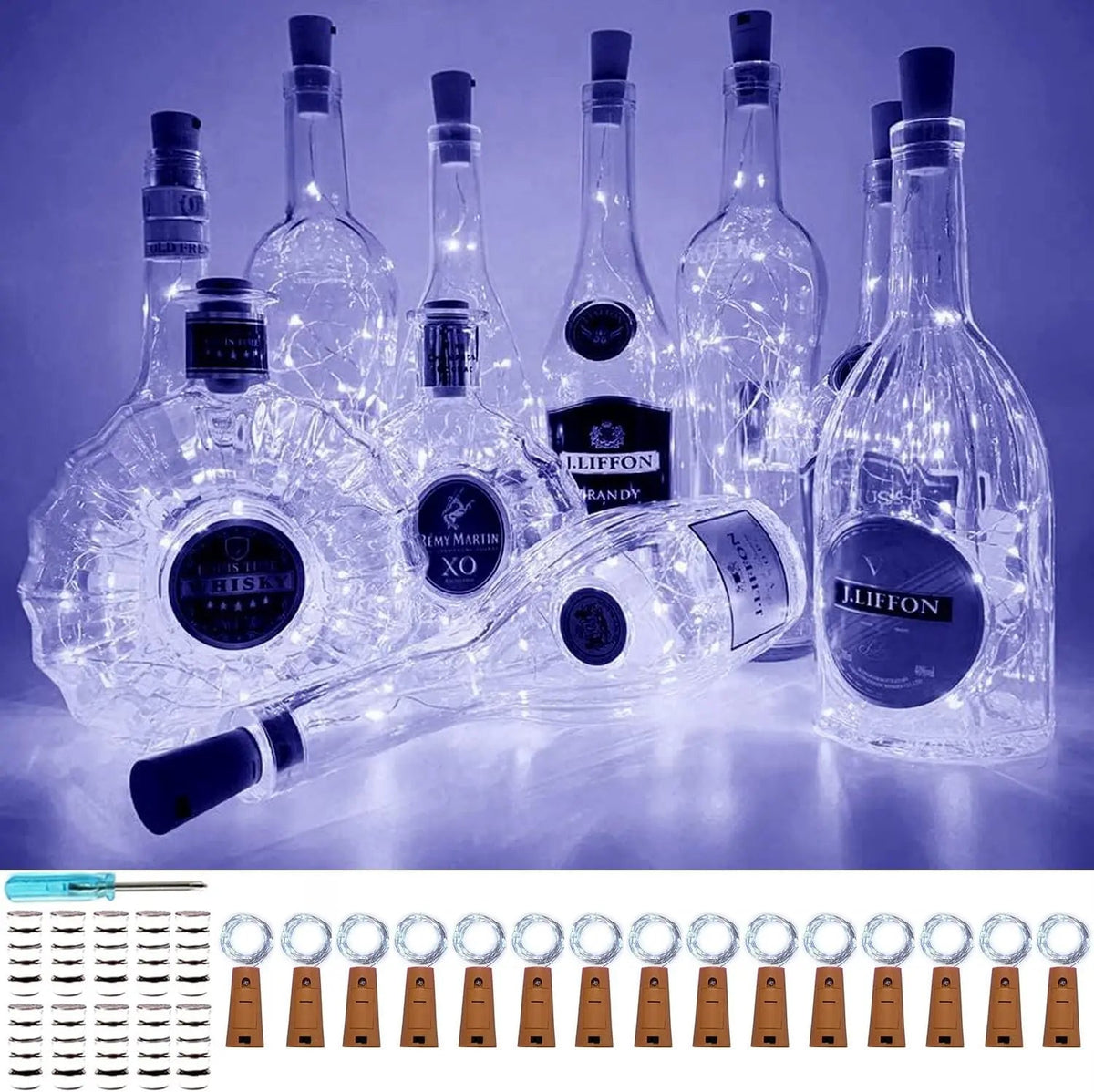 Avtoit | DIY Bottle Light with Cork – 20 LED Light Chain for Bottles in Warm White