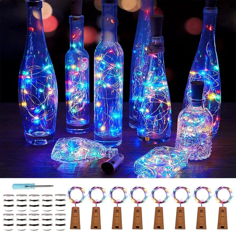 Avtoit | DIY Bottle Light with Cork – 20 LED Light Chain for Bottles in Warm White
