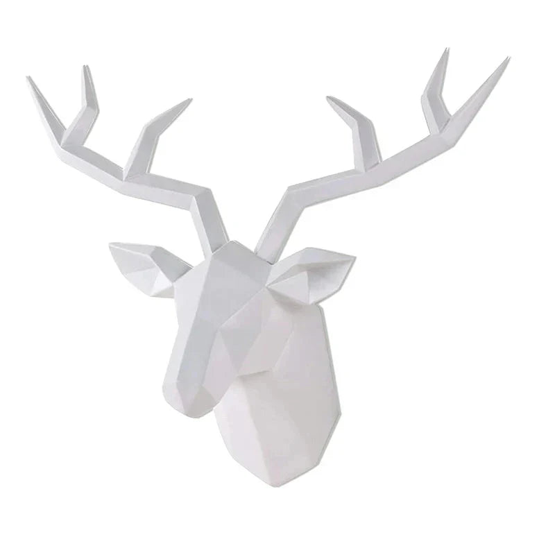 Avtoit | Deer Head Sculpture Animal Statue Figures Wall Hanging Creative Moose Art Antlers Statuette for Office Decor Wall Mounting
