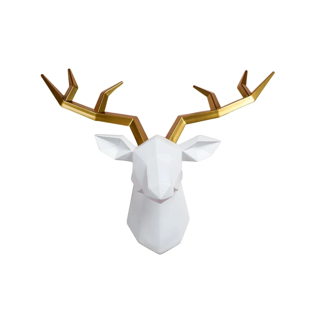 Avtoit | Deer Head Sculpture Animal Statue Figures Wall Hanging Creative Moose Art Antlers Statuette for Office Decor Wall Mounting