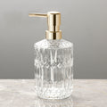 Avtoit | CrystalFoam Glass Soap Dispenser | Diamond Pattern Design | Elegant Storage for Soap | Modern Bathroom Decor