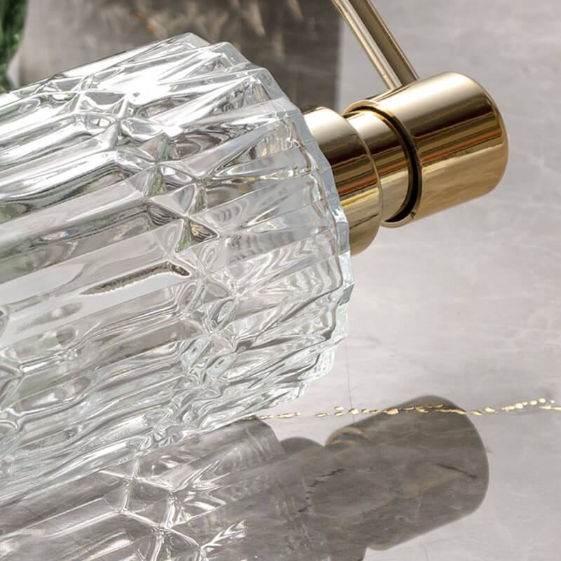 Avtoit | CrystalFoam Glass Soap Dispenser | Diamond Pattern Design | Elegant Storage for Soap | Modern Bathroom Decor