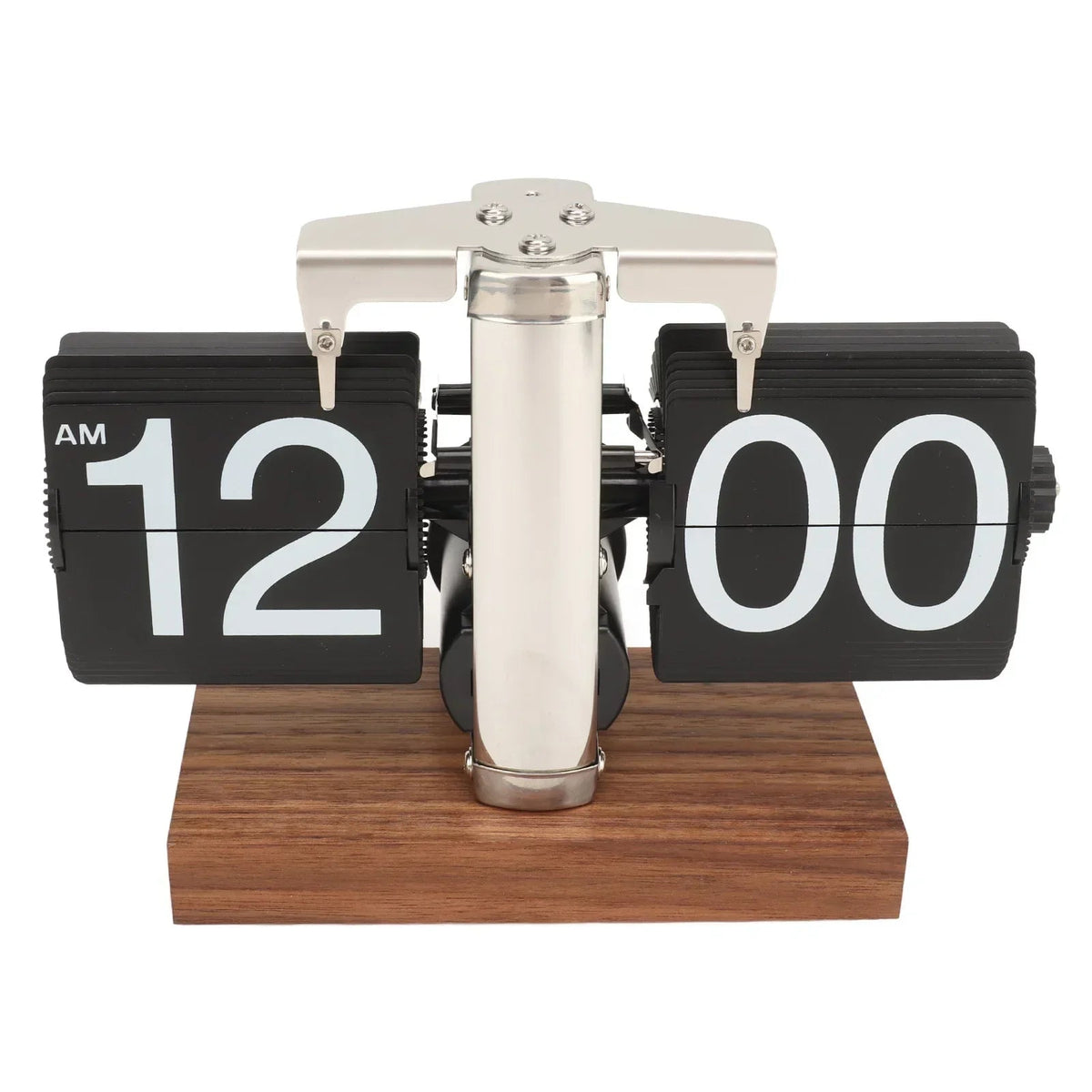 Avtoit | Silvara – Vintage Flip Down Clock in Walnut Wood | Retro Mechanical Design