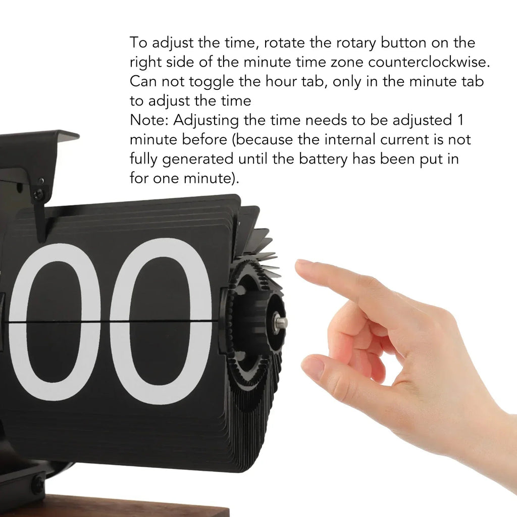 Avtoit | Silvara – Vintage Flip Down Clock in Walnut Wood | Retro Mechanical Design
