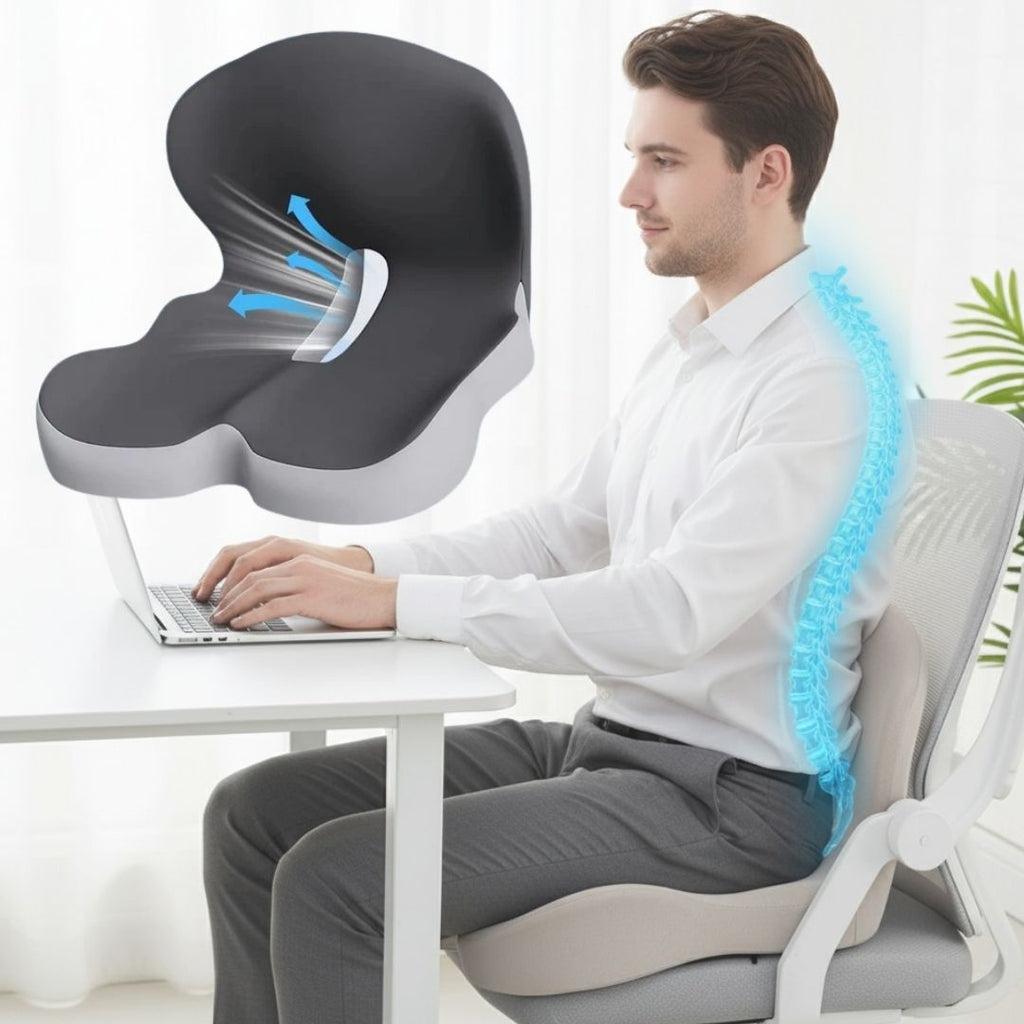 Avtoit | All-in-One Orthopedic Memory Foam Seat - Cushion Seat and Back Cushion for Pain Relief and Comfort