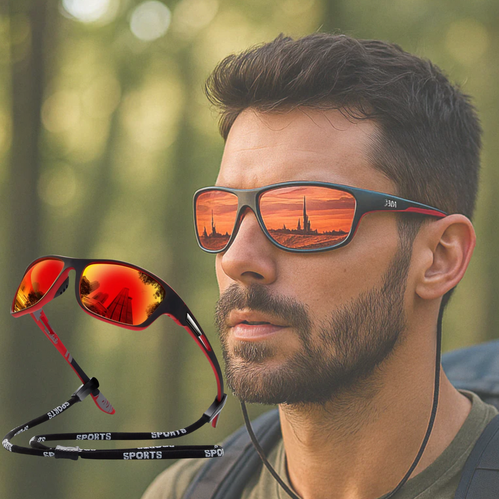 Avtoit | Mens Polarised Sports Sunglasses UK – UV400 Wrap Around Sunglasses for Cycling, Running & Outdoor Activities | Lightweight & Glare Protection