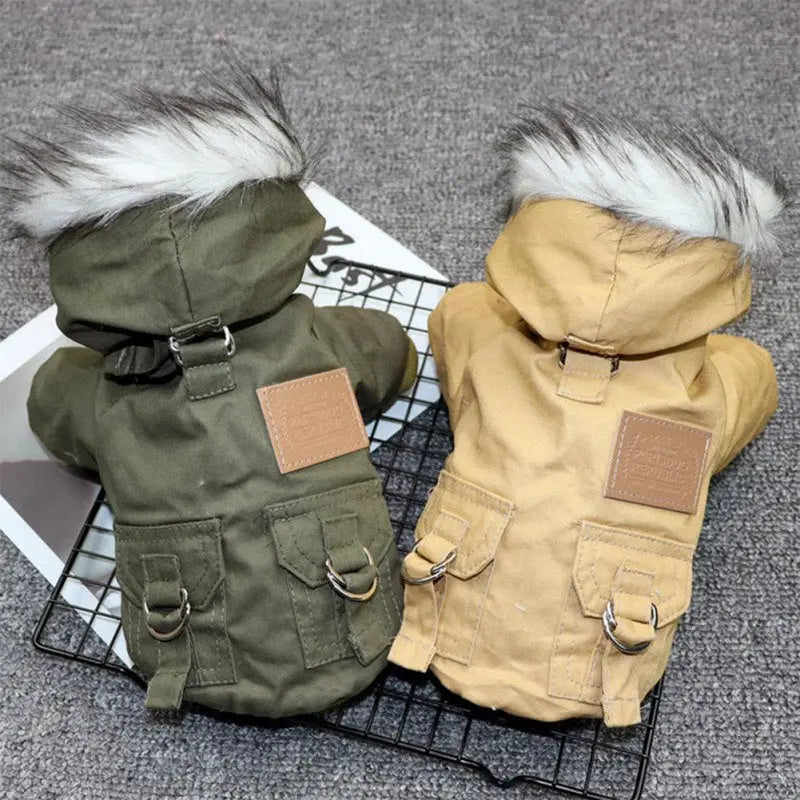 Avtoit | Dog jacket with fur trim hood - Dog and cat clothing