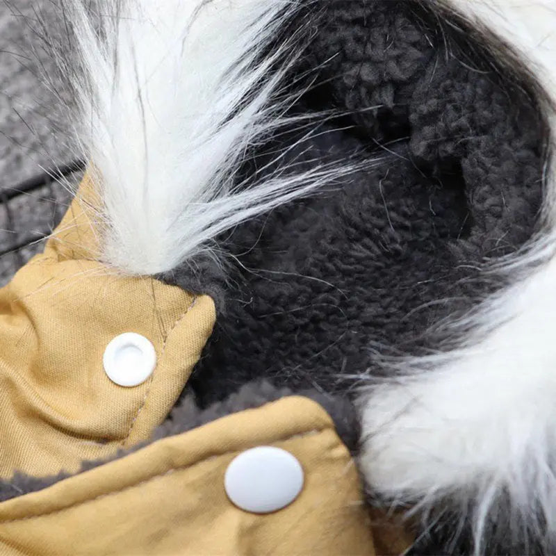 Avtoit | Dog jacket with fur trim hood - Dog and cat clothing