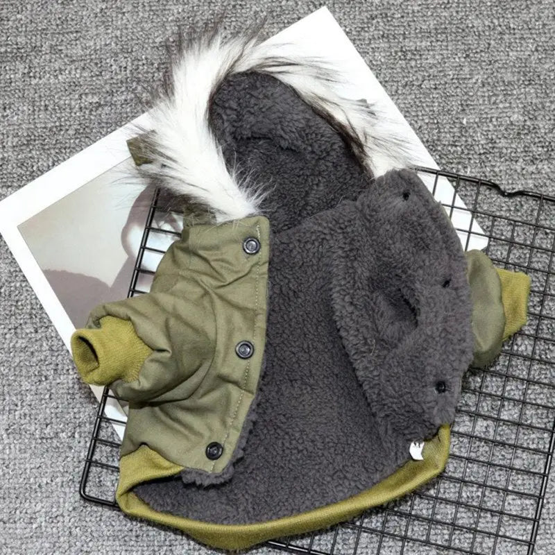Avtoit | Dog jacket with fur trim hood - Dog and cat clothing