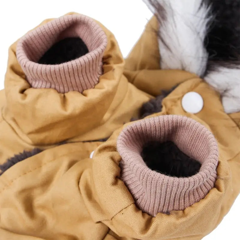 Avtoit | Dog jacket with fur trim hood - Dog and cat clothing
