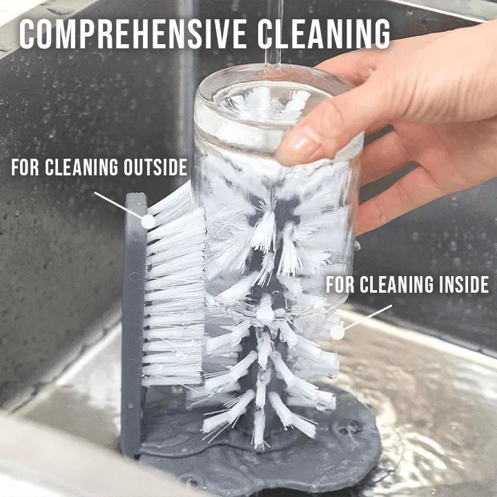 Avtoit | Double-sided cup cleaning brush with suction cups for quick and easy rinsing