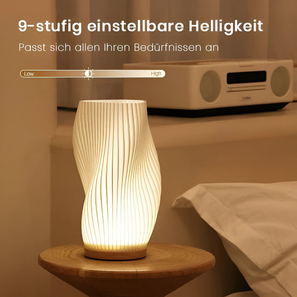 Avtoit | DreamWave - Modern cream-colored 3D wave lamp with elegant metal base