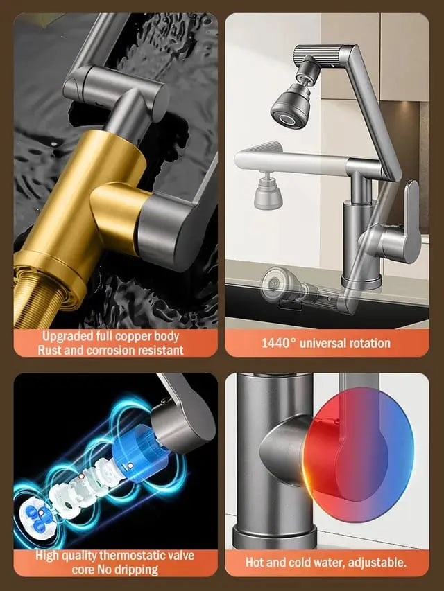 Avtoit | Redatable 1080° Faucet – Robot Arm Design & 2 Spray Types