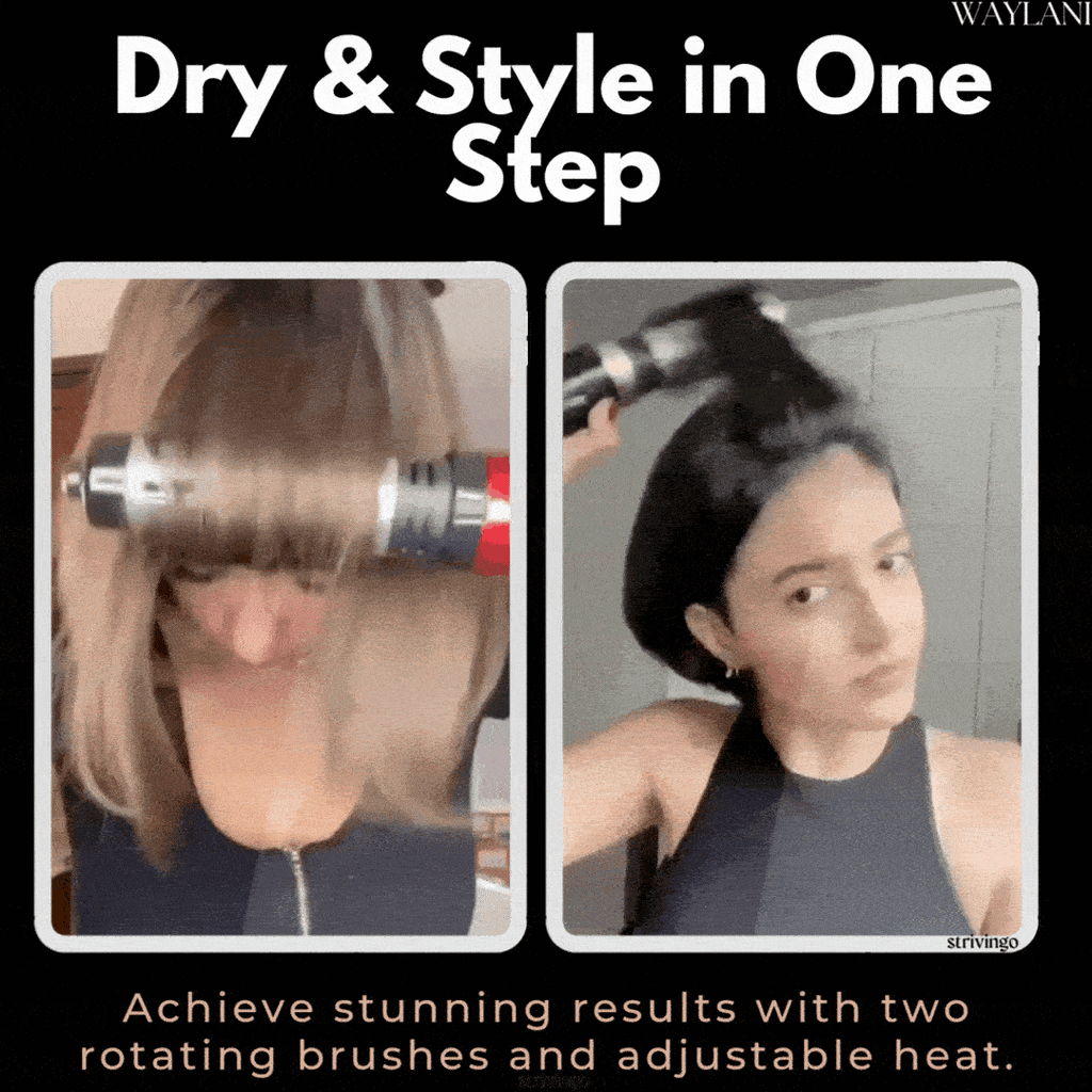 Avtoit | 3-in-1 Rotating Hair Dryer and Styler with Adjustable Temperature for Effortless Curls and Waves