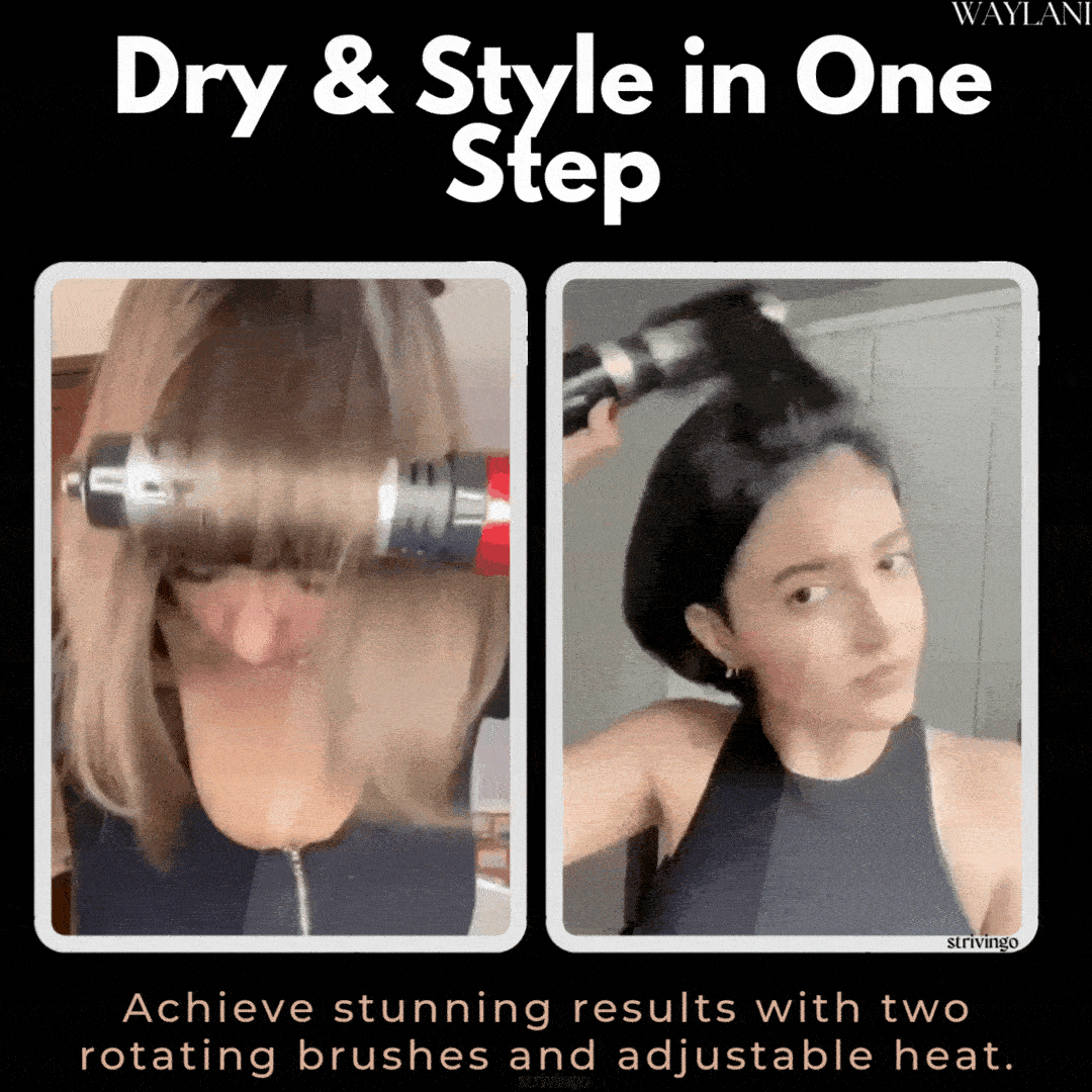 Avtoit | 3-in-1 Rotating Hair Dryer and Styler with Adjustable Temperature for Effortless Curls and Waves