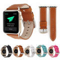 Avtoit | Calf Leather Genuine Leather Watch Band For Apple Watch Series 7 45mm / 6 & SE & 5 & 4 44mm / 3 & 2 & 1 42mm (White)
