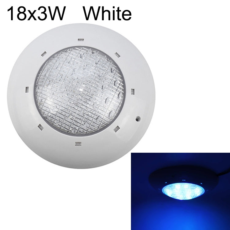 Avtoit | 18x3W ABS plastic pool wall lamp underwater light (White)