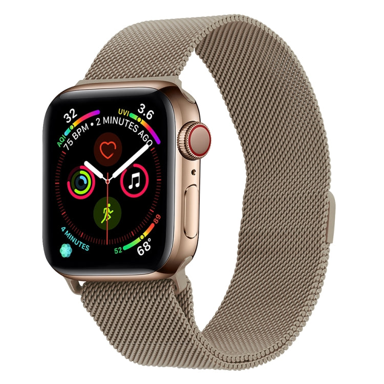 Avtoit | Frerndorf | Milanese stainless steel watch band for Apple Watch Series 9&8&7 41 mm / SE 3&SE 2&6&SE&5&4 40 mm / 3&2&1 38 mm (Vintage Gold)