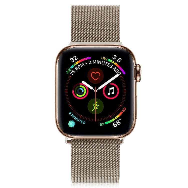 Avtoit | Frerndorf | Milanese stainless steel watch band for Apple Watch Series 9&8&7 41 mm / SE 3&SE 2&6&SE&5&4 40 mm / 3&2&1 38 mm (Vintage Gold)