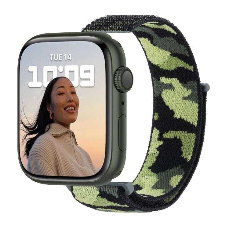 Avtoit | Frerndorf | Nylon Loop Watch Band for Apple Watch Ultra 49mm & Watch Ultra 2 49mm / Series 9 & 8 & 7 45mm / SE 3 & SE 2 & 6 & SE & 5 & 4 44mm / 3 & 2 & 1 42mm (Army Green Camouflage)
