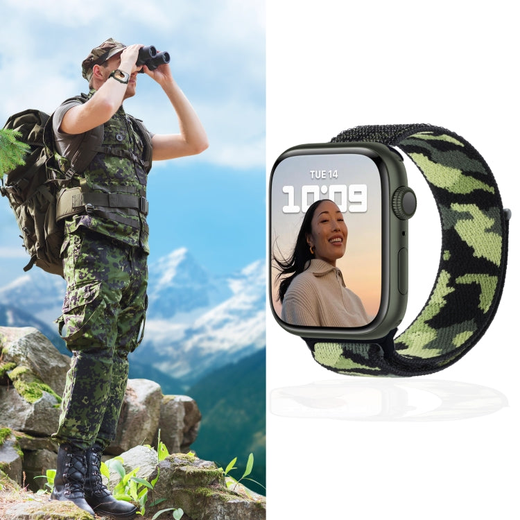 Avtoit | Frerndorf | Nylon Loop Watch Band for Apple Watch Ultra 49mm & Watch Ultra 2 49mm / Series 9 & 8 & 7 45mm / SE 3 & SE 2 & 6 & SE & 5 & 4 44mm / 3 & 2 & 1 42mm (Army Green Camouflage)