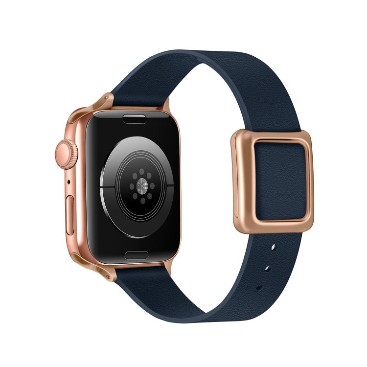Avtoit | Frerndorf | Magnetic Rose Gold Square Buckle Watch Band for Apple Watch Series 9&8&7 41mm / SE 3&SE 2&6&SE&5&4 40mm / 3&2&1 38mm (Midnight Blue)