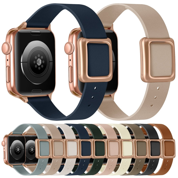 Avtoit | Frerndorf | Magnetic Rose Gold Square Buckle Watch Band for Apple Watch Series 9&8&7 41mm / SE 3&SE 2&6&SE&5&4 40mm / 3&2&1 38mm (Midnight Blue)