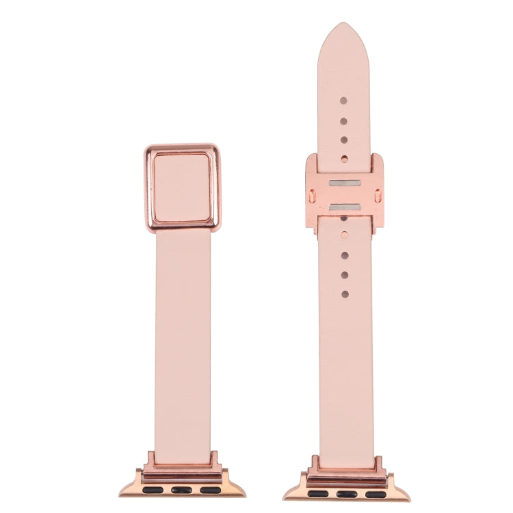 Avtoit | Frerndorf | Magnetic Rose Gold Square Buckle Watch Band for Apple Watch Series 9&8&7 41mm / SE 3&SE 2&6&SE&5&4 40mm / 3&2&1 38mm (Midnight Blue)