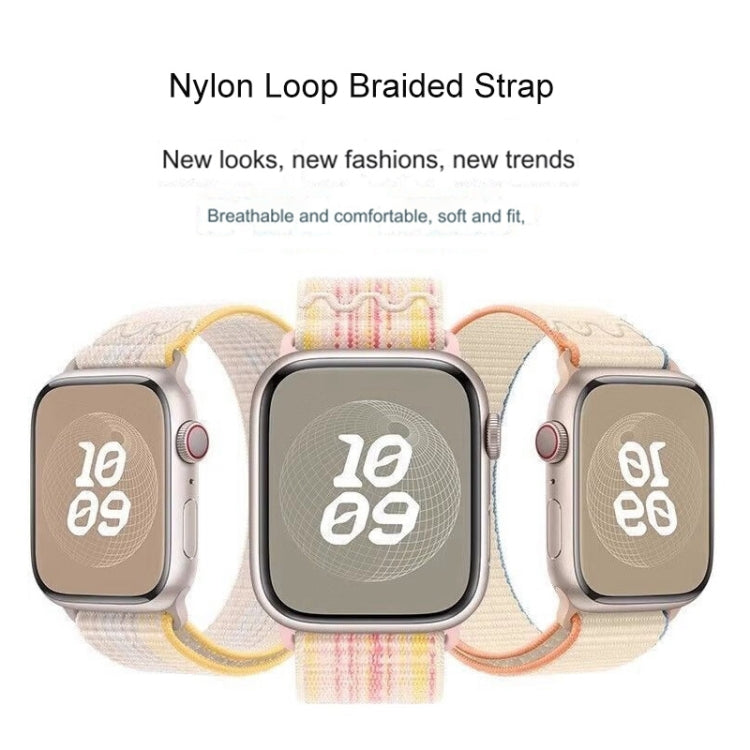 Avtoit | For Apple Watch Series 5 40mm Loop Nylon Watch Strap (Starlight Yellow Pink)