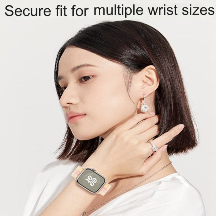 Avtoit | For Apple Watch Series 5 40mm Loop Nylon Watch Strap (Starlight Yellow Pink)