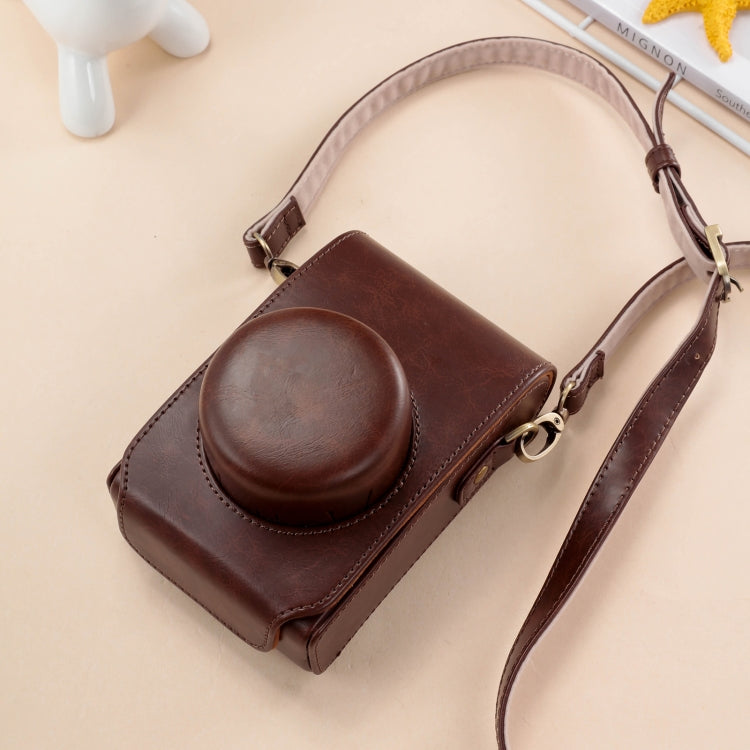 Avtoit | For FUJIFILM X100VI Full Body Leather Camera Case Bag with Strap (Coffee)