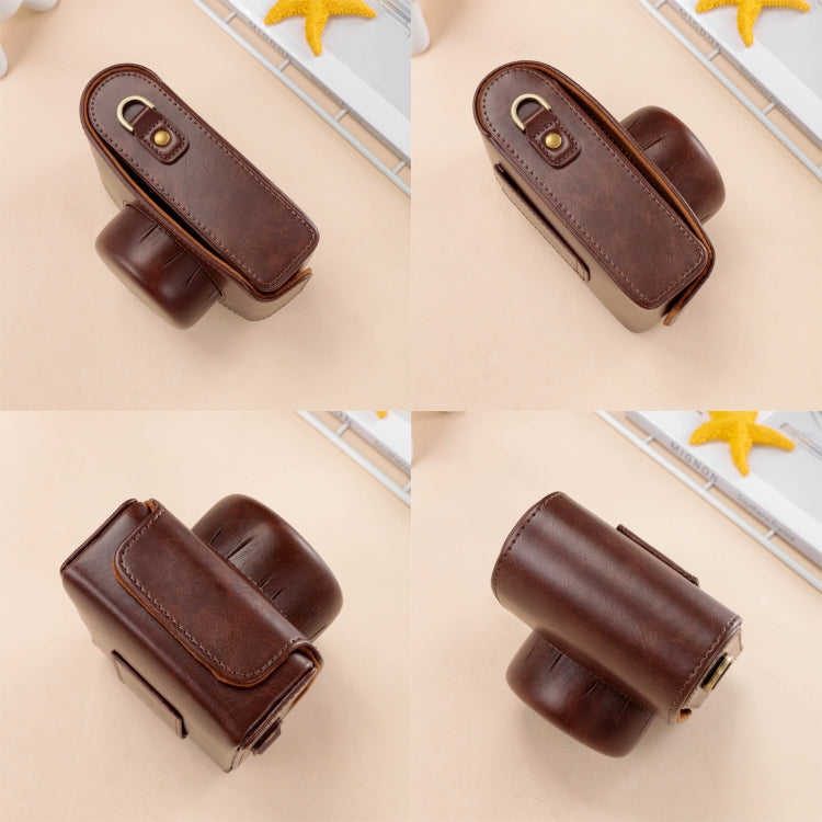 Avtoit | For FUJIFILM X100VI Full Body Leather Camera Case Bag with Strap (Coffee)