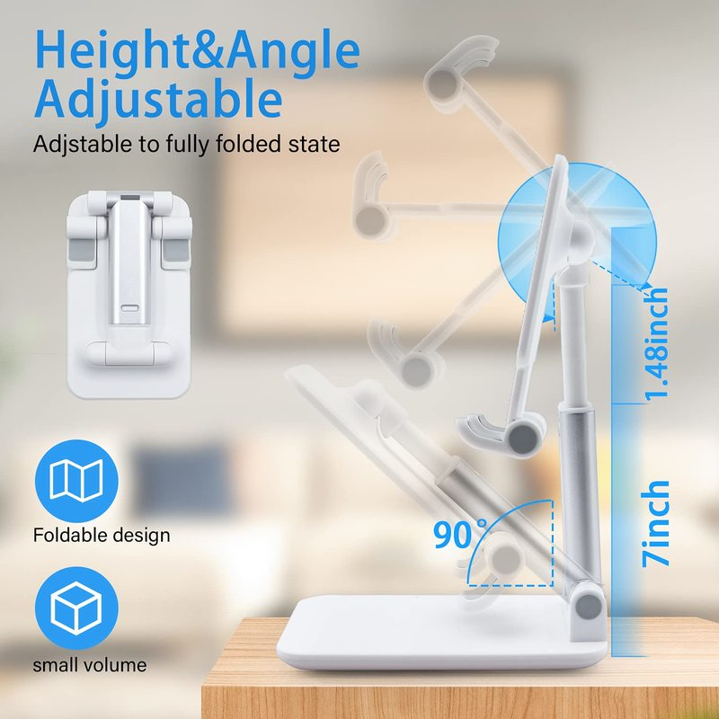Foldable Phone and Tablet Stand with Rubberized Grips