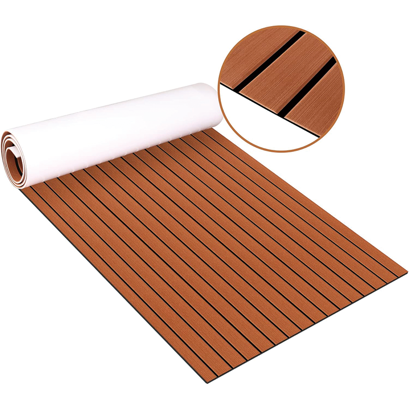 Avtoit | 94.5''x36'' EVA Foam Teak Floor Decking Sheet,Non-Skid-Self-Adhesive Flooring Synthetic Deck,Marine Yacht RV Boat Flooring Mats