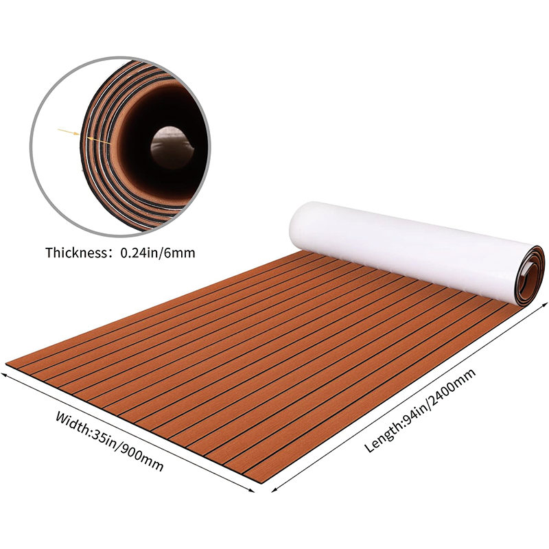 Avtoit | 94.5''x36'' EVA Foam Teak Floor Decking Sheet,Non-Skid-Self-Adhesive Flooring Synthetic Deck,Marine Yacht RV Boat Flooring Mats