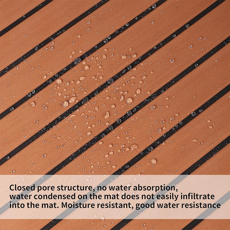Avtoit | 94.5''x36'' EVA Foam Teak Floor Decking Sheet,Non-Skid-Self-Adhesive Flooring Synthetic Deck,Marine Yacht RV Boat Flooring Mats