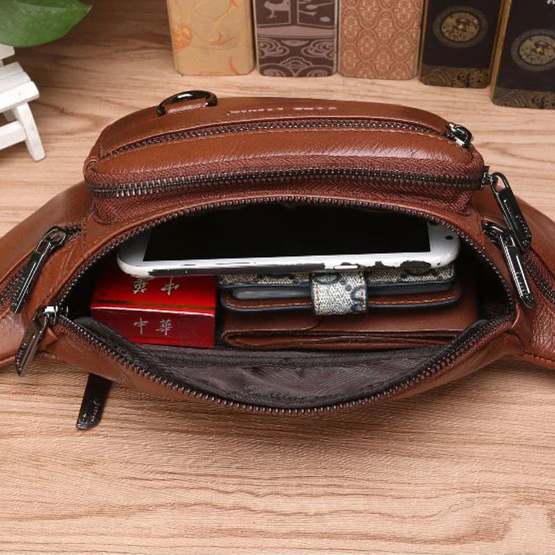Avtoit | Genuine Leather Fanny Pack | Large Capacity, Robust Design & Versatile for Travel and Outdoor Activities