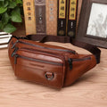Avtoit | Genuine Cowhide Leather Waist Bag for Men – Large Capacity Fanny Pack, Belt & Crossbody Travel Bag